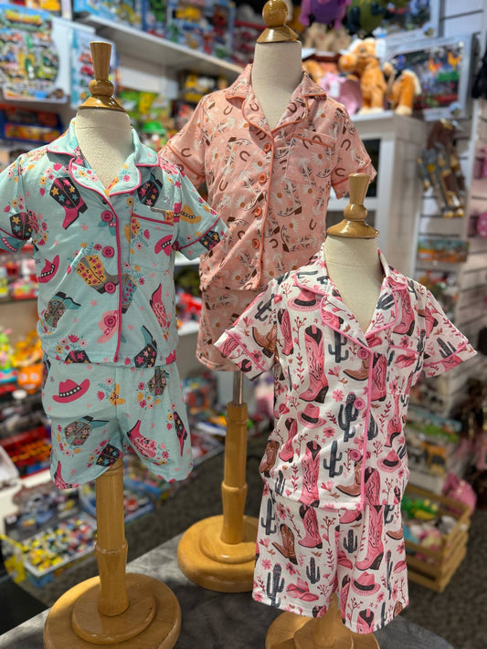 Pajamas - Western / Retro Style Print - ADULT AND CHILDRENS SIZES AVAILABLE!!!